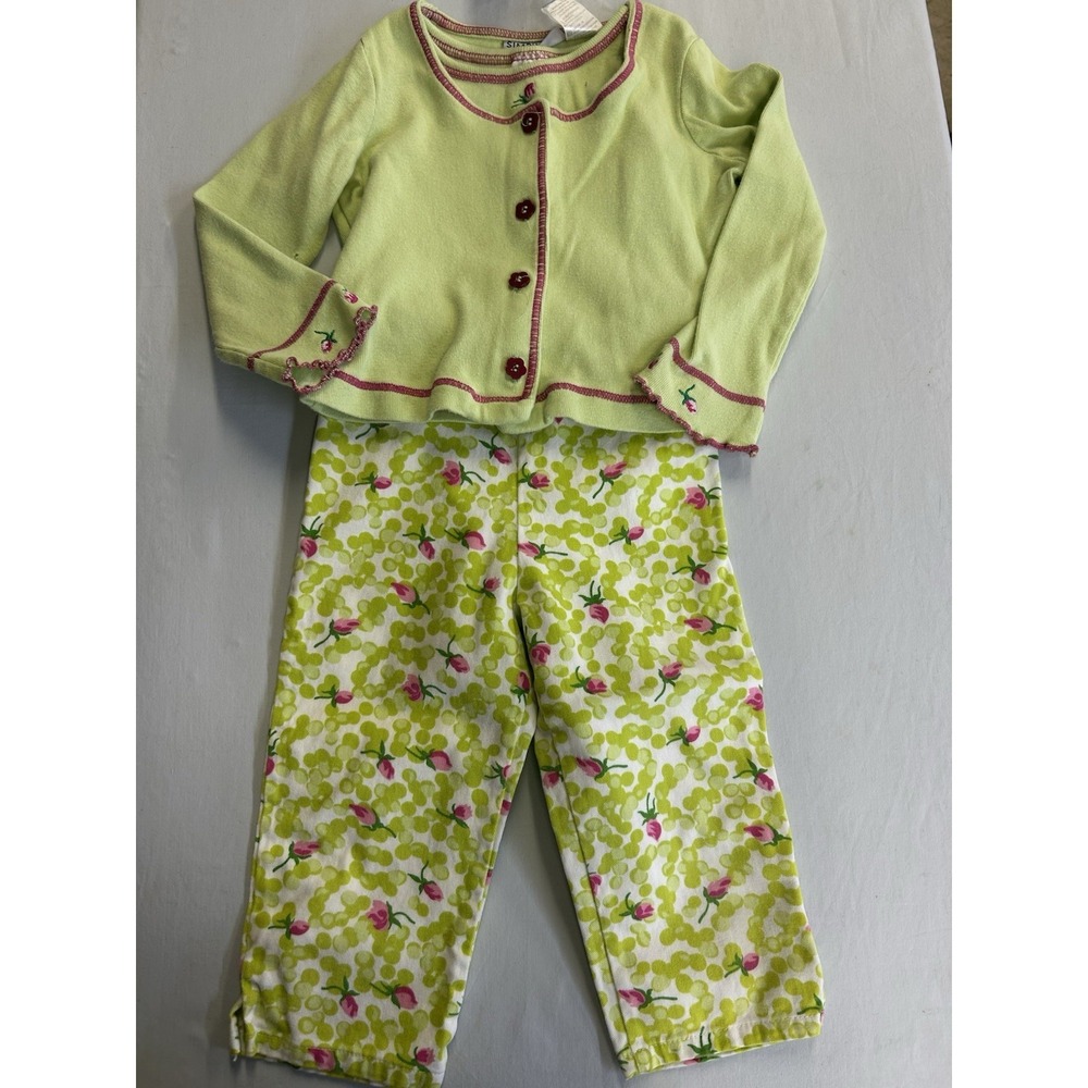 Vintage Girls Simply Basic 3 Pc Set (tank, Cardigan & Capris) Size Youth 5